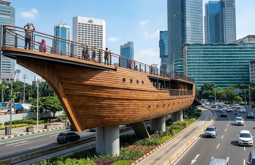 JPO Phinisi Sudirman: Jembatan Penyeberangan Rasa Kapal Pesiar